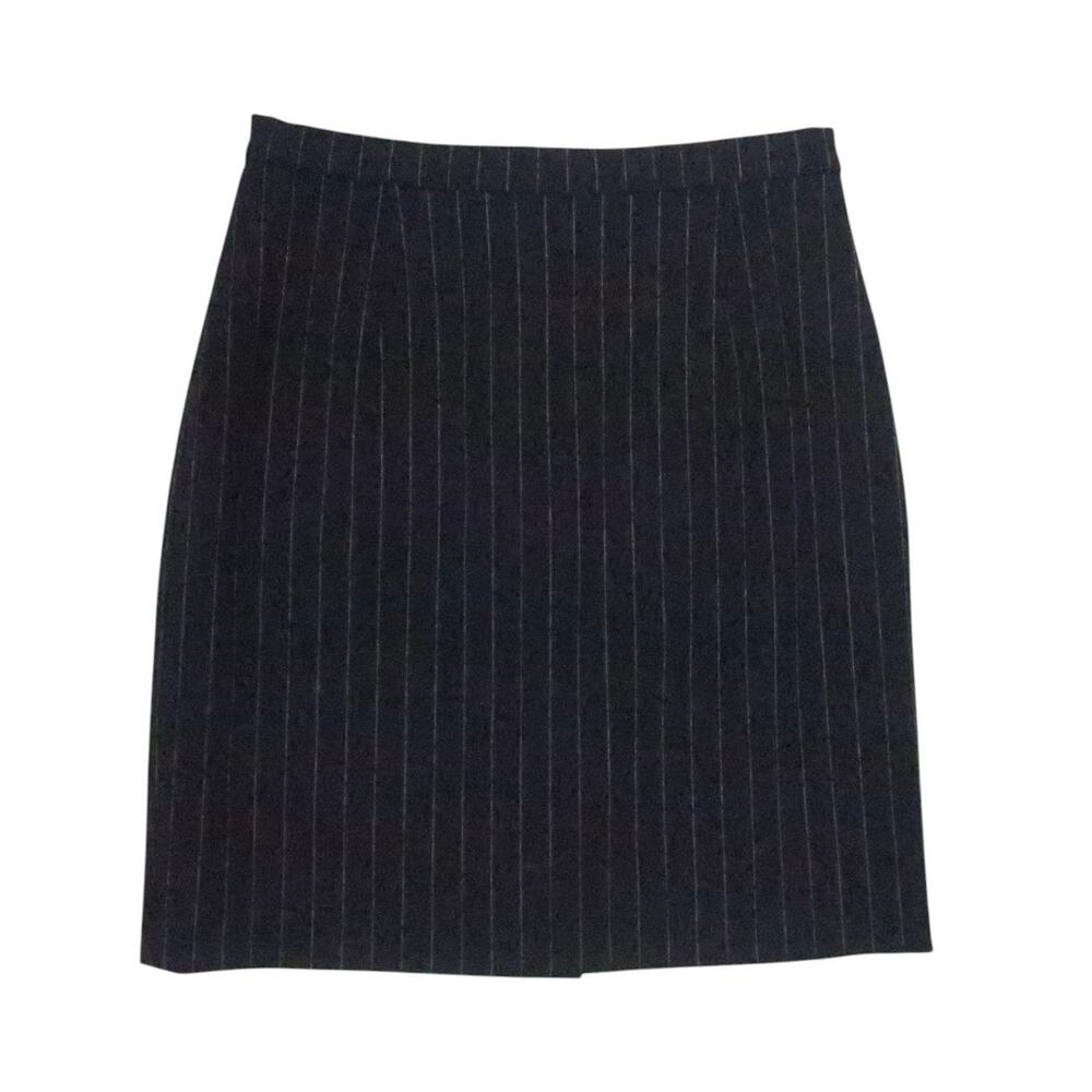 Vintage 90s Monica Bianco Black Pinstripe Wool Pencil Skirt 4